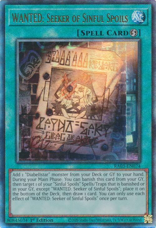 WANTED: Seeker of Sinful Spoils (PUR) (RA03-EN074) (RA03)