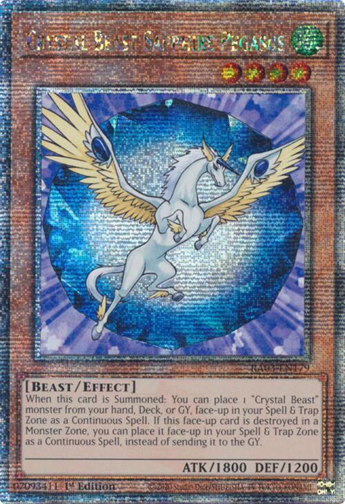 Crystal Beast Sapphire Pegasus (Quarter Century Secret Rare) (RA03-EN179) (RA03)