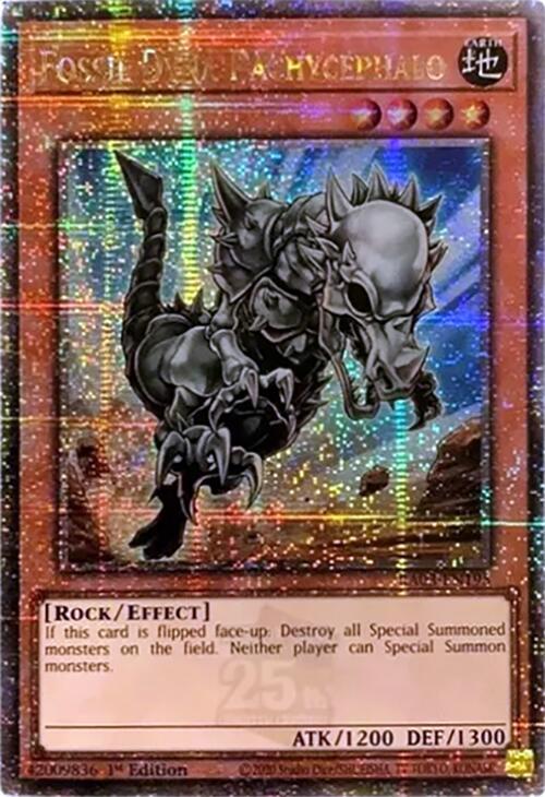 Fossil Dyna Pachycephalo (Quarter Century Secret Rare) (RA03-EN195) (RA03)
