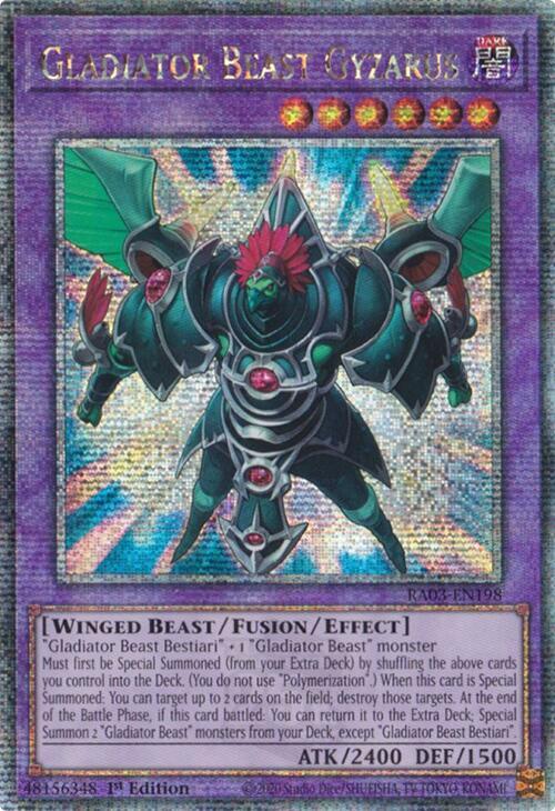 Gladiator Beast Gyzarus (Quarter Century Secret Rare) (RA03-EN198) (RA03)