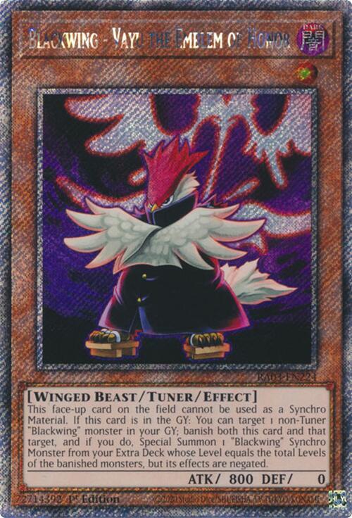Blackwing - Vayu the Emblem of Honor (Platinum Secret Rare) (RA03-EN224) (RA03)
