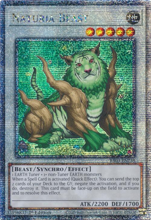 Naturia Beast (Quarter Century Secret Rare) (RA03-EN238) (RA03)