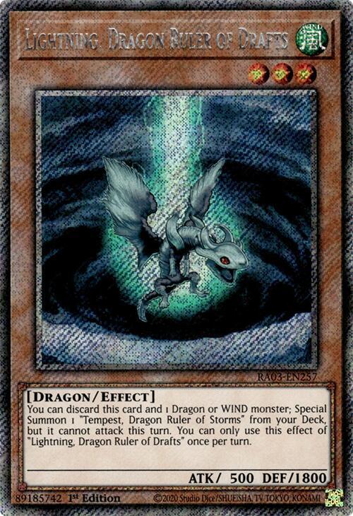 Lightning, Dragon Ruler of Drafts (Platinum Secret Rare) (RA03-EN257) (RA03)