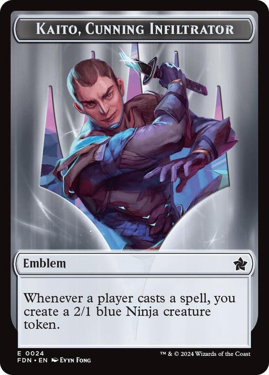 Image for Emblem - Kaito, Cunning Infiltrator // Ninja Doubled-Sided Token (24 // 12) (FDN) - Magic: The Gathering