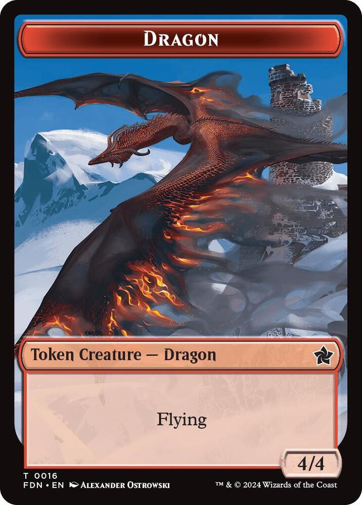 Dragon (0016) // Dragon (0017) Doubled-Sided Token (16 // 17) (FDN)