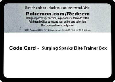 Code Card - Surging Spark Elite Trainer Box (SSP)