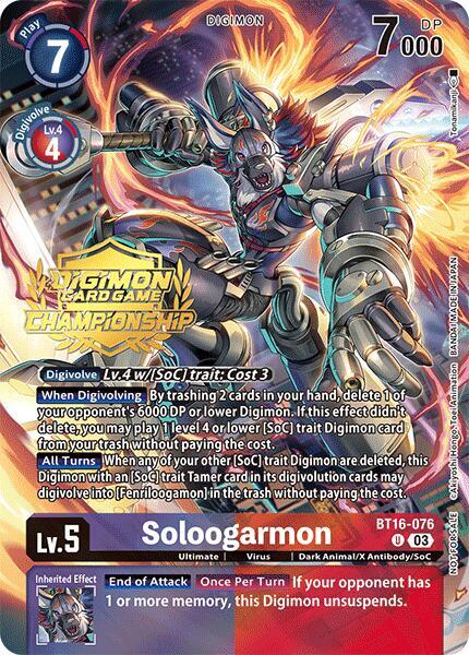 Soloogarmon (Championship 2024 Tamers Pack) (BT16-076 U) (BT-16)