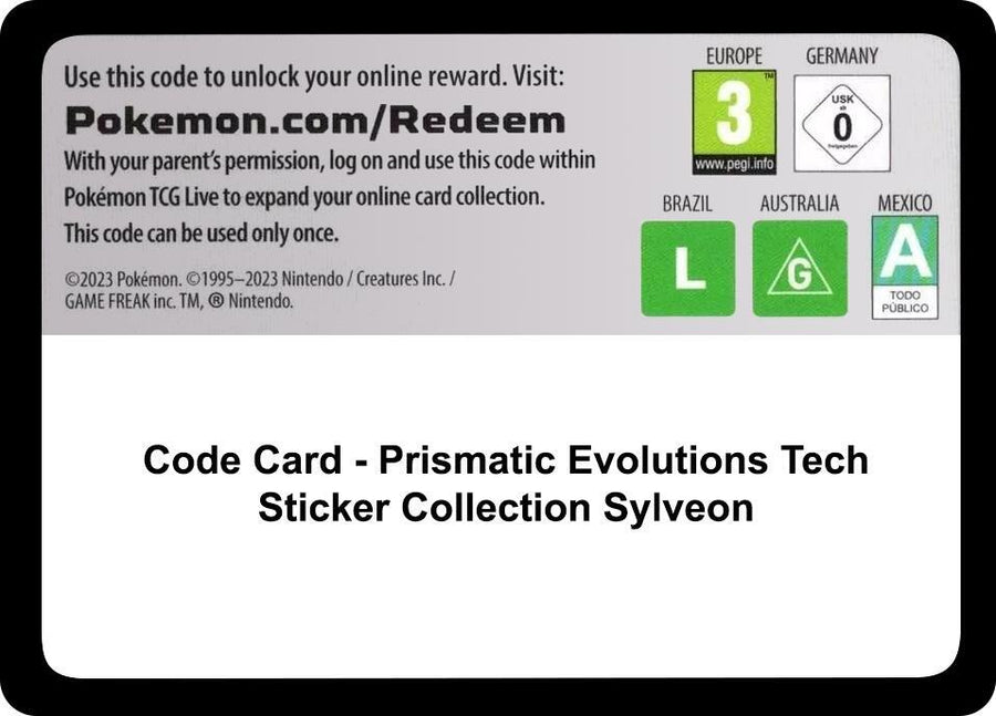Code Card - Prismatic Evolutions Tech Sticker Collection [Sylveon] (MCAP)