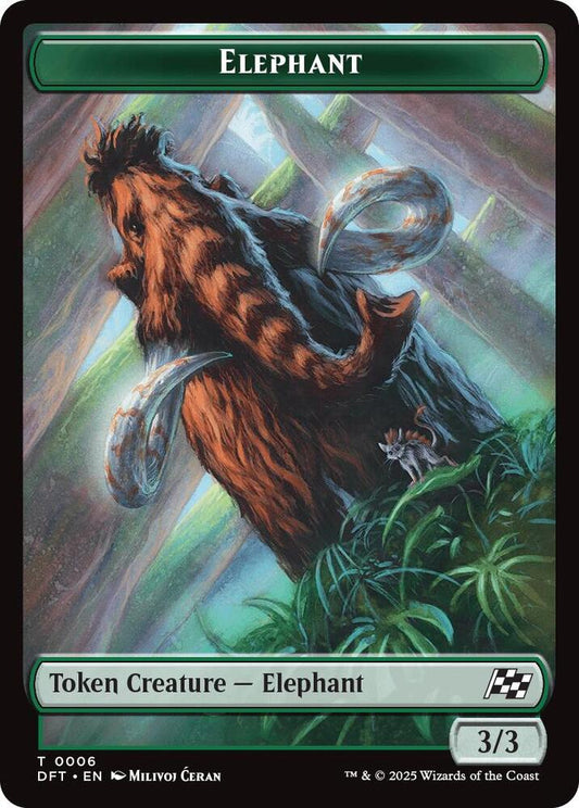 Image for Elephant // Zombie (0003) Double-Sided Token (6 // 3) (DFT) - Magic: The Gathering