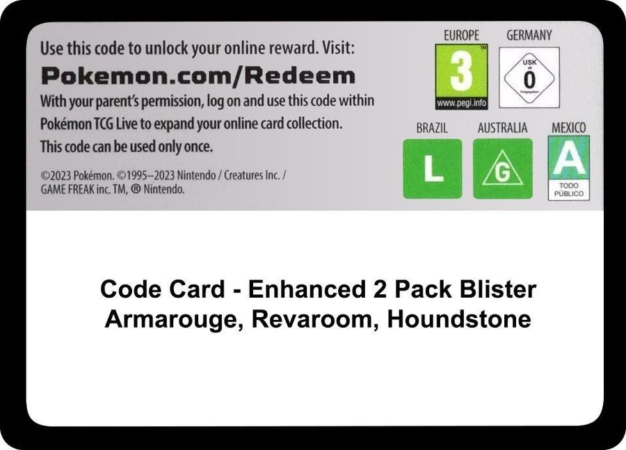 Code Card - Enhanced 2-Pack Blister Pack [Armarouge, Revavroom & Houndstone] (MCAP)