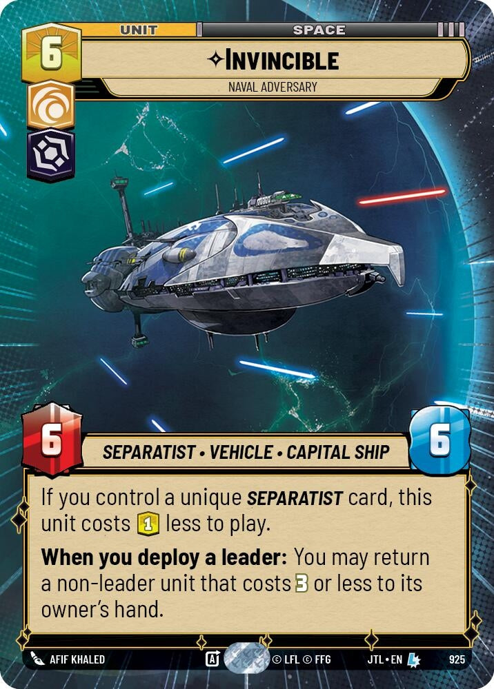 Invincible - Naval Adversary (Hyperspace Foil) (925) (JTL)