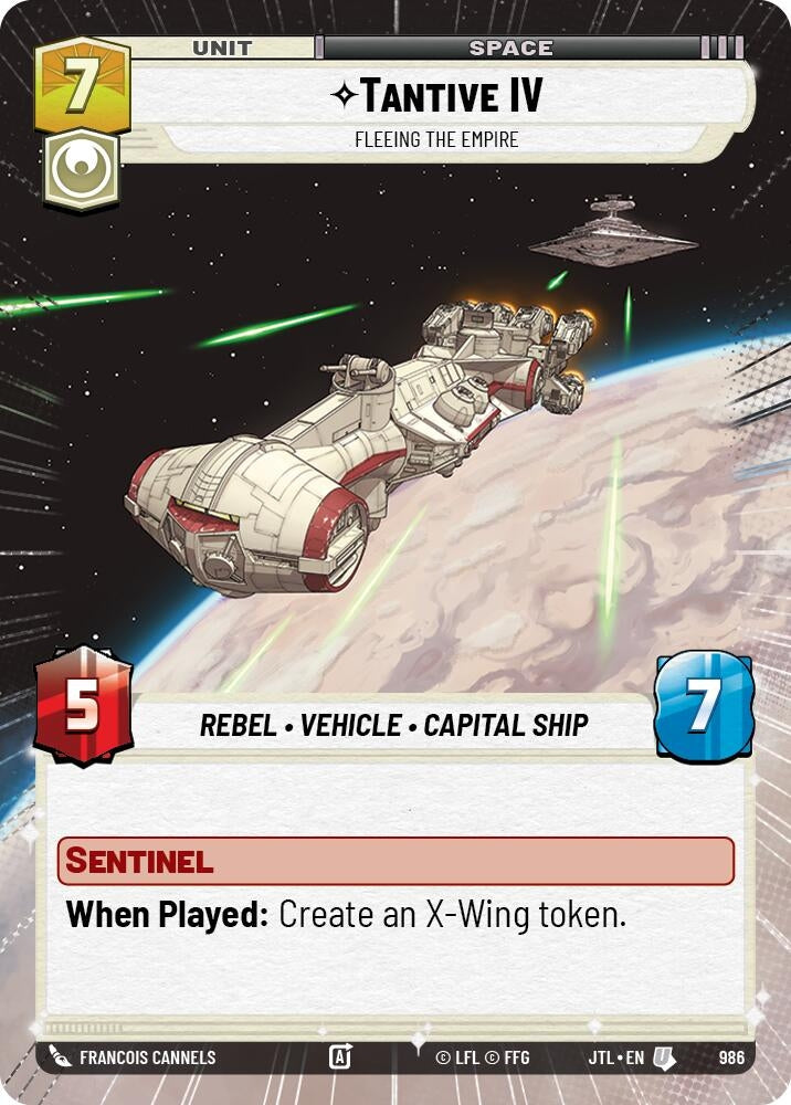 Tantive IV - Fleeing the Empire (Hyperspace Foil) (986) (JTL)