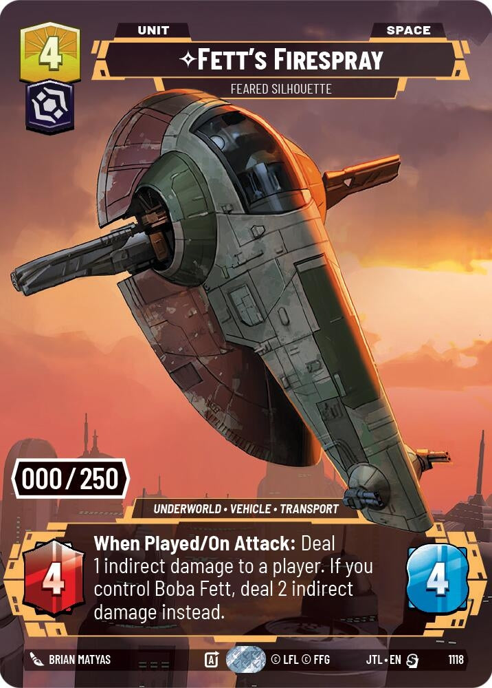 Fett's Firespray - Feared Silhouette (Serialized) (1118) (JTL)