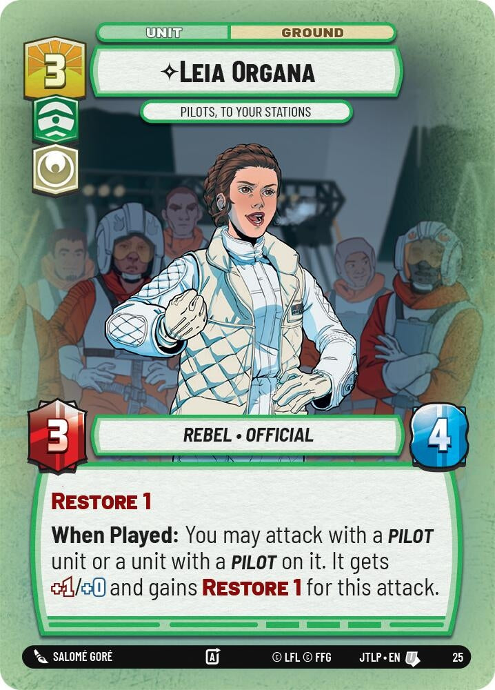 Leia Organa - Pilots, To Your Stations (Foil) (25) (JTL-WPP)