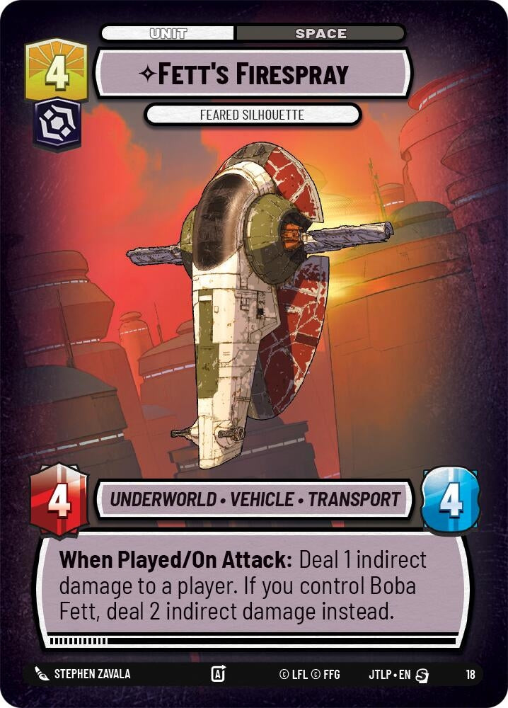 Fett's Firespray - Feared Silhouette (18) (JTL-WPP)