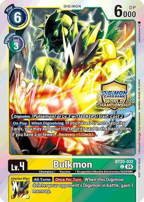 Bulkmon (Regionals 25-26 Champion Card Set Season 1) (BT20-032 C) (BT19-20)