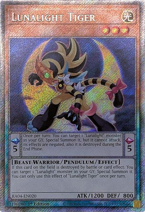 Lunalight Tiger (Platinum Secret Rare) (RA04-EN020) (RA04)