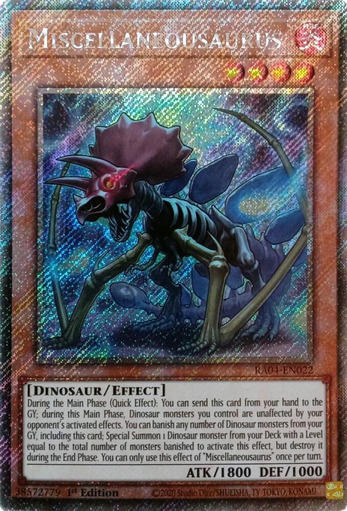 Miscellaneousaurus (Platinum Secret Rare) (RA04-EN022) (RA04)