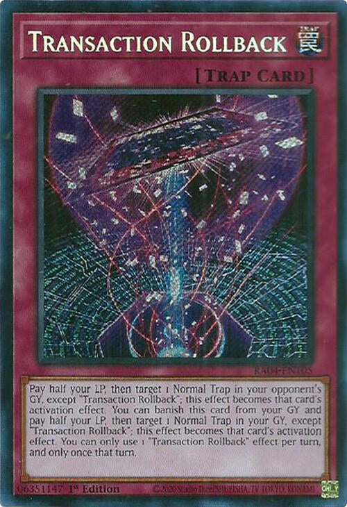 Transaction Rollback (Secret Rare) (RA04-EN105) (RA04)