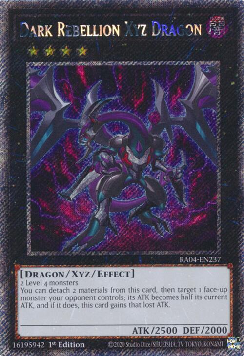 Dark Rebellion Xyz Dragon (Platinum Secret Rare) (RA04-EN237) (RA04)