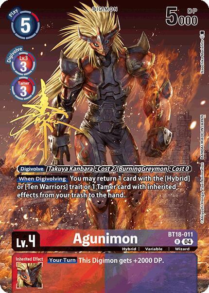 Agunimon (Rare Pull) (BT18-011 R) (BT-21)