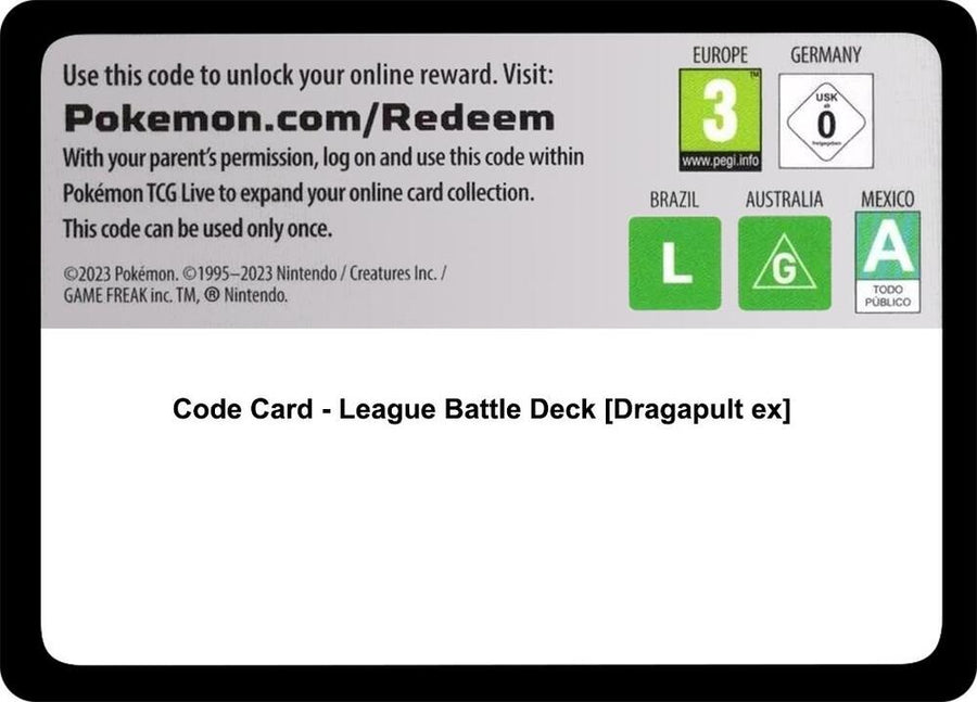 Code Card - League Battle Deck [Dragapult ex] (MCAP)