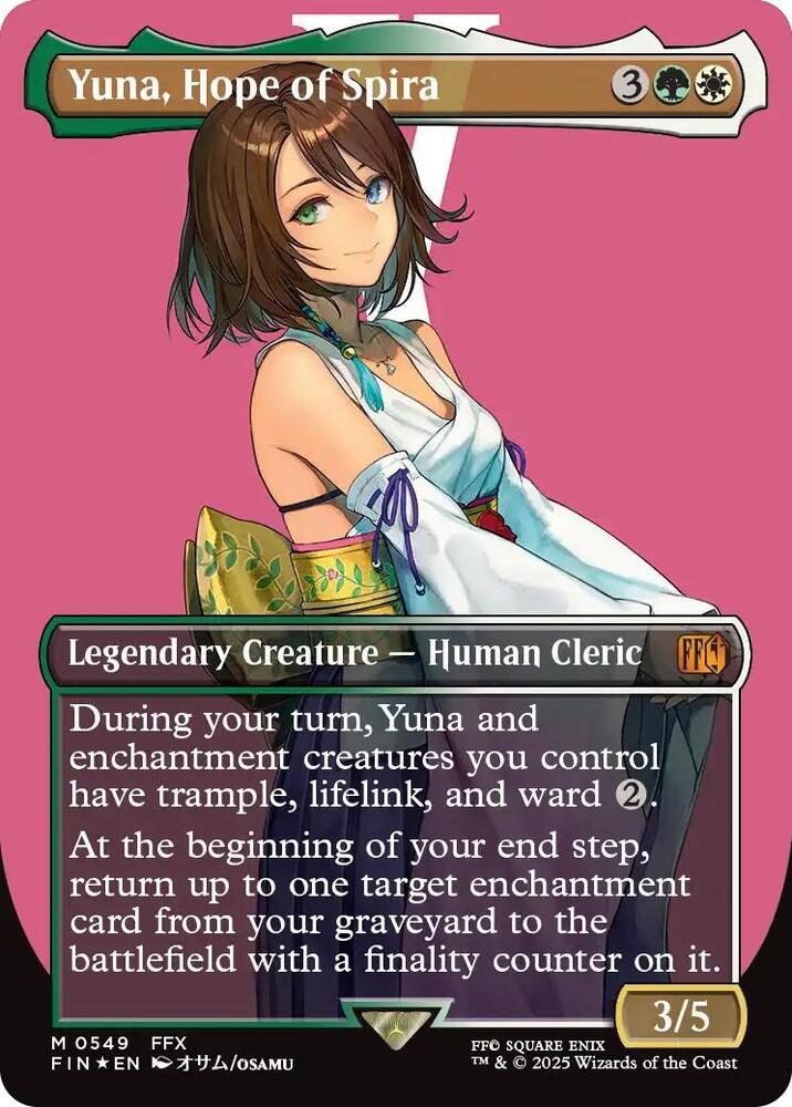 Yuna, Hope of Spira (Borderless) (Surge Foil) (549) (FIN)