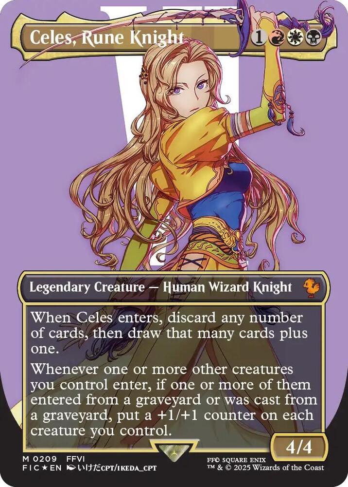 Celes, Rune Knight (Borderless) (Surge Foil) (209) (FIC)