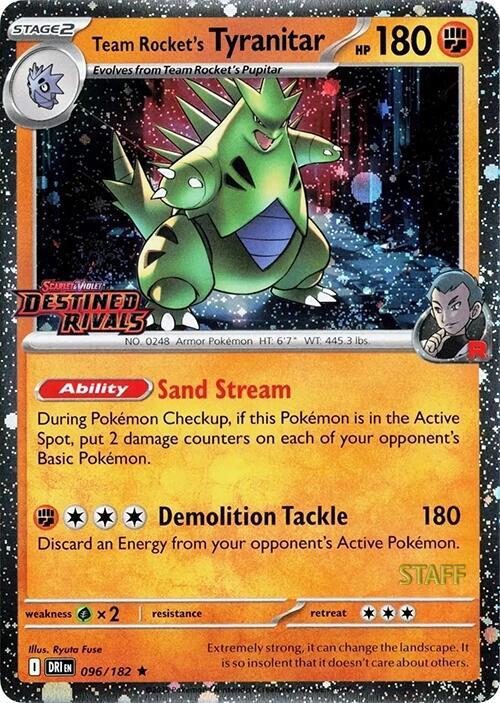 Team Rocket's Tyranitar (Prerelease) [Staff] (096/182) (MCAP)