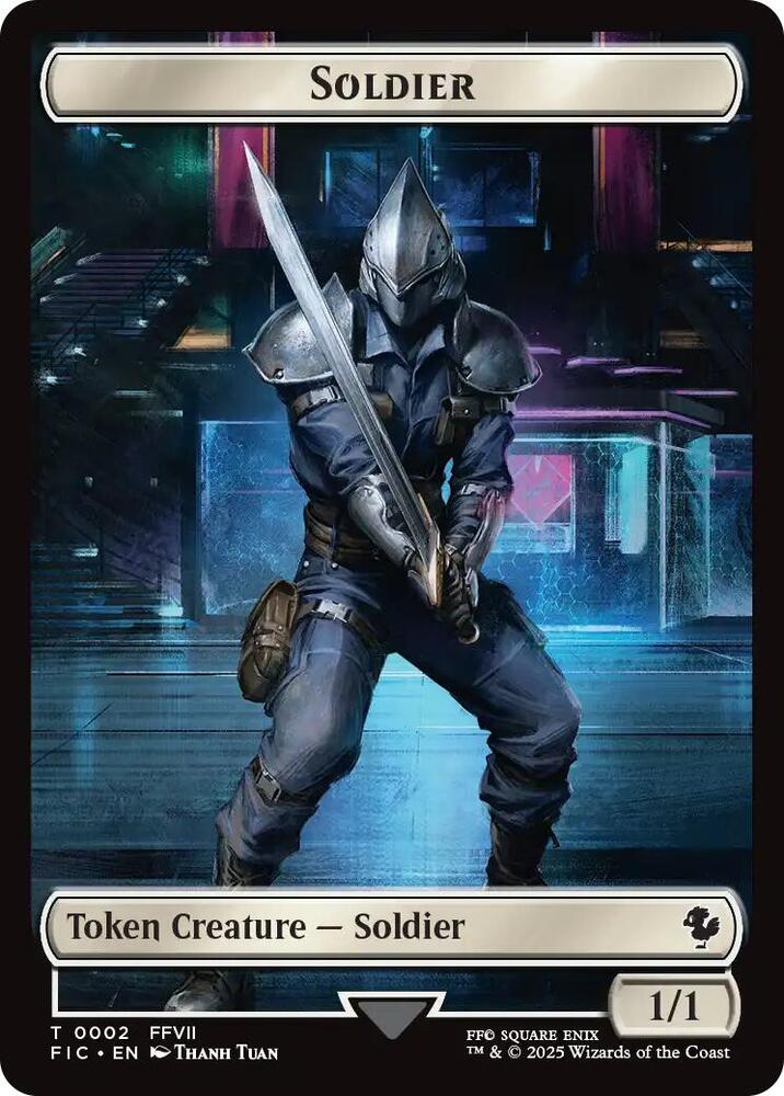 Soldier // Rebel Double-Sided Token (Surge Foil) (2 // 7) (FIC)