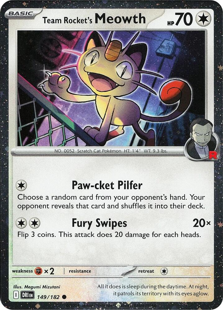 Team Rocket's Meowth (Cosmos Holo) (149/182) (MCAP)