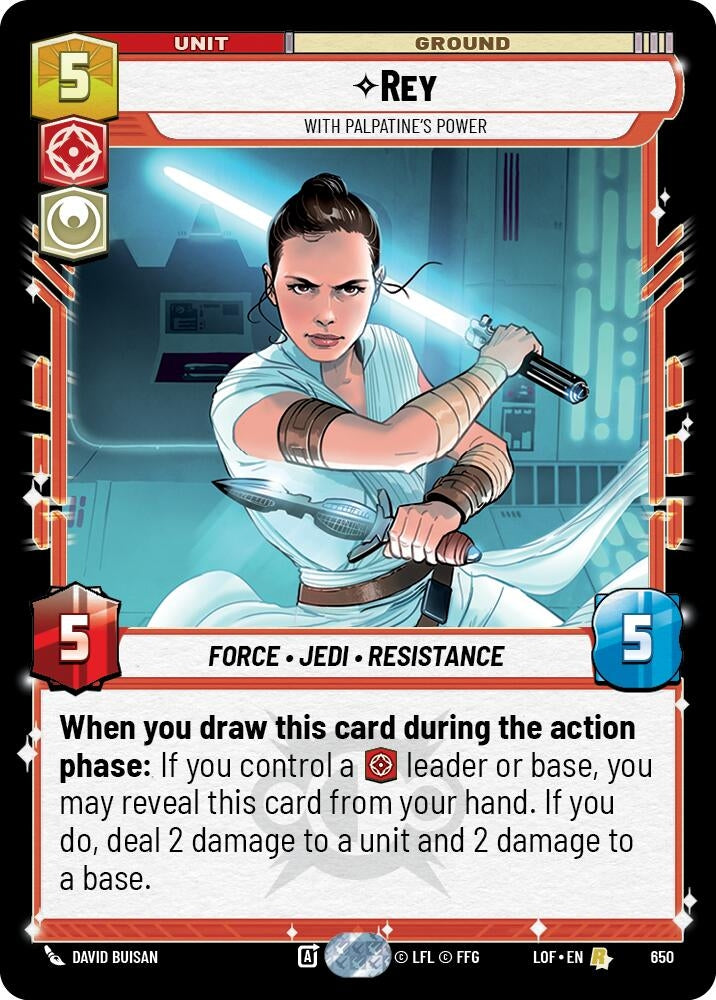 Rey - With Palpatine's Power (Foil) (650) (LOF)