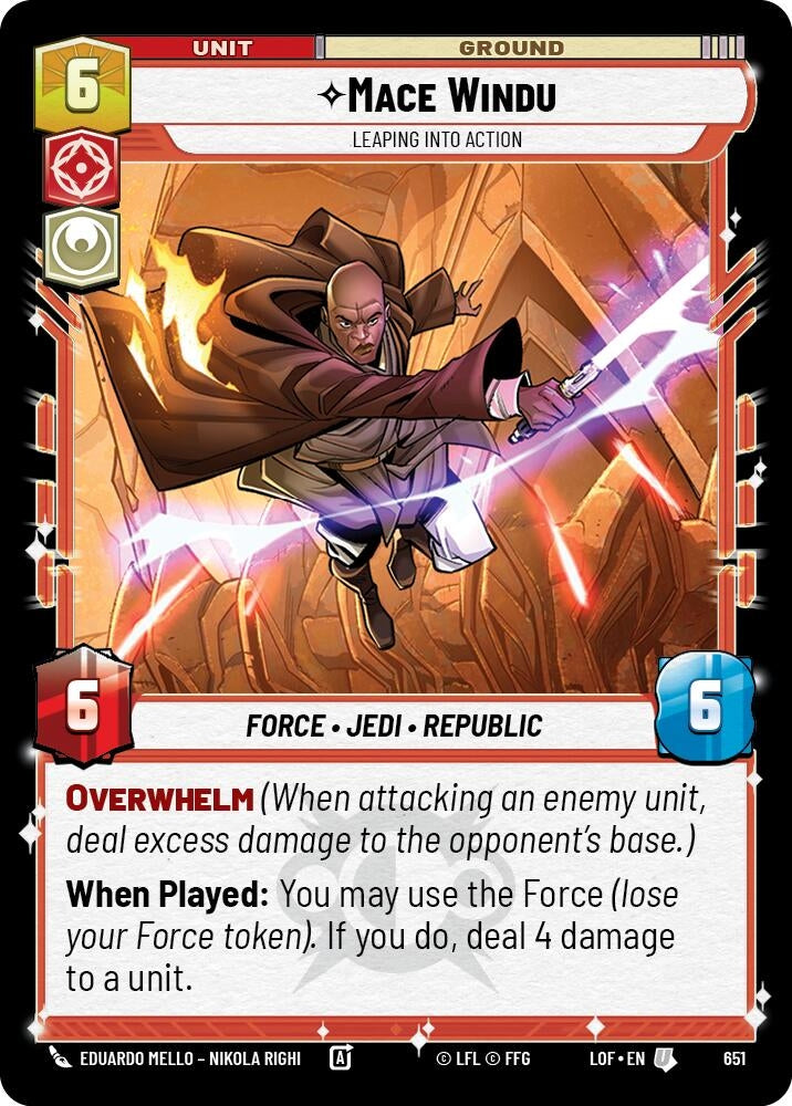 Mace Windu - Leaping into Action (Foil) (651) (LOF)