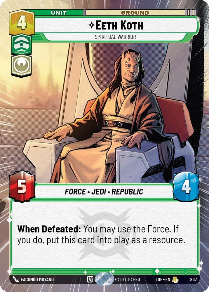Eeth Koth - Spiritual Warrior (Hyperspace Foil) (837) (LOF)
