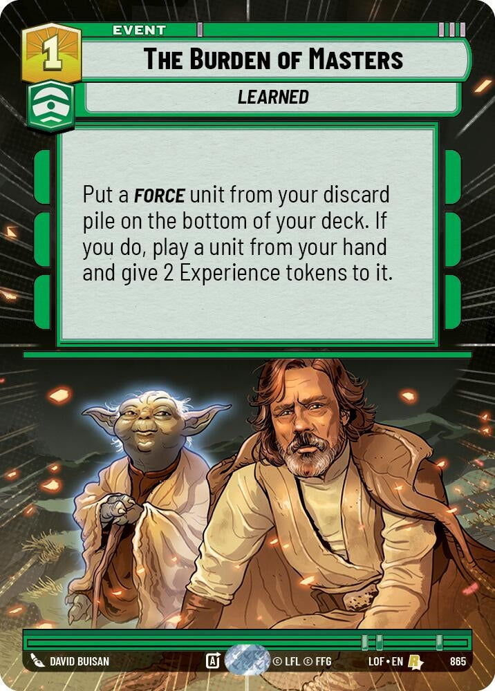 The Burden of Masters (Hyperspace Foil) (865) (LOF)