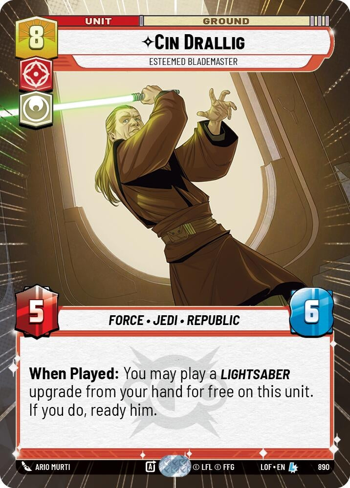 Cin Drallig - Esteemed Blademaster (Hyperspace Foil) (890) (LOF)