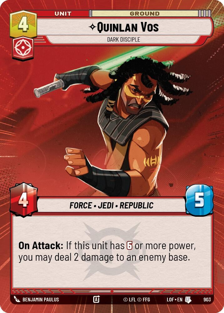 Quinlan Vos - Dark Disciple (Hyperspace Foil) (903) (LOF)