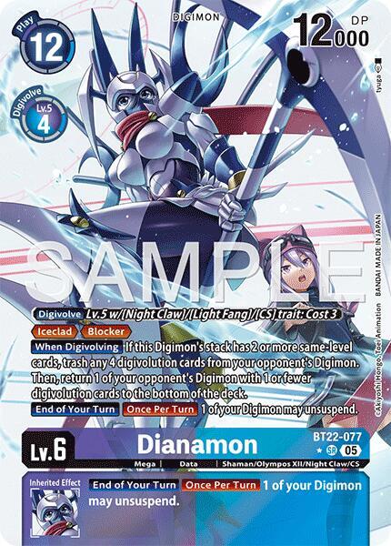 Dianamon (Alternate Art) (BT22-077 SR) (BT-22)