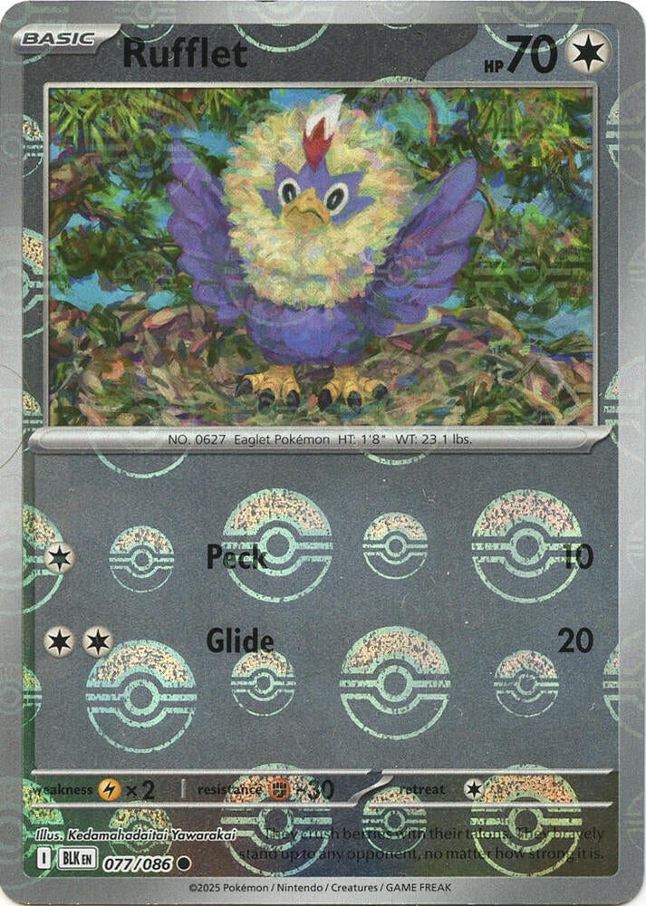 Rufflet (Poke Ball Pattern) (077/086) (BLK)