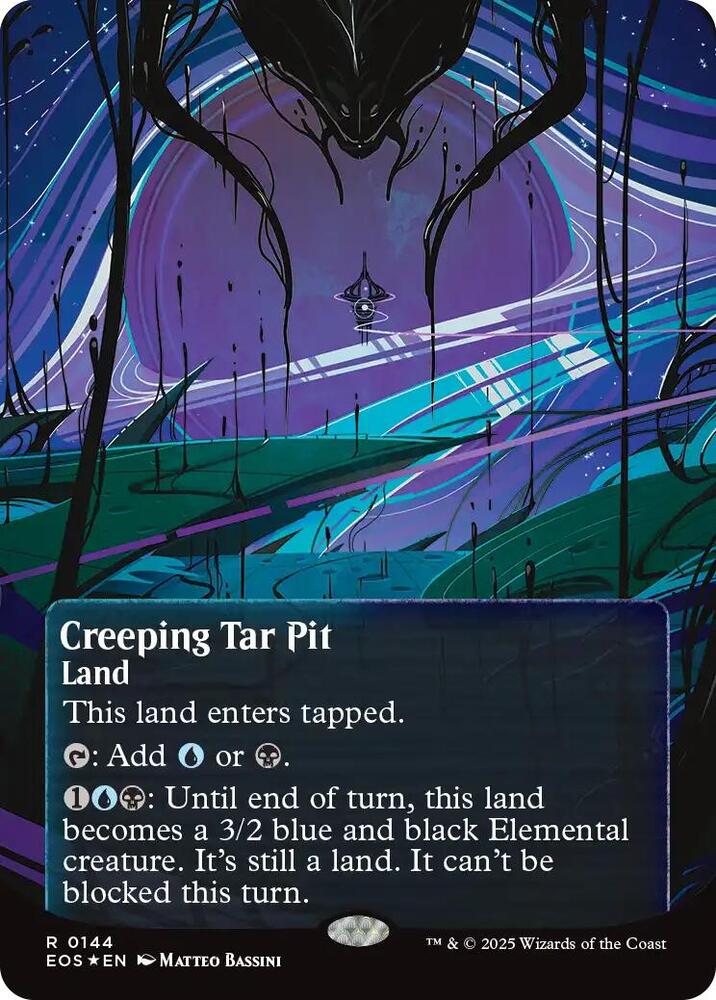 Creeping Tar Pit (0144) (Borderless) (Galaxy Foil) (144) (EOS)