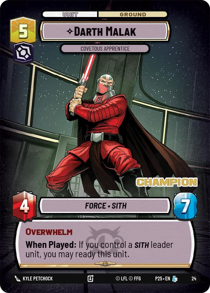 Darth Malak - Covetous Apprentice (Champion) (24) (OPP)