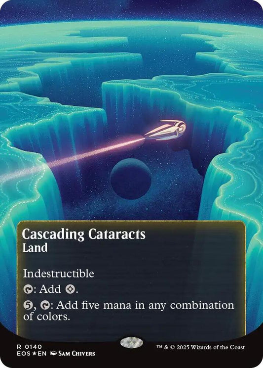 Image for Cascading Cataracts (0140) (Borderless) (Galaxy Foil) (140) (EOS) - Magic: The Gathering