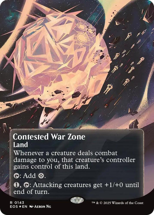 Image for Contested War Zone (0143) (Borderless) (Galaxy Foil) (143) (EOS) - Magic: The Gathering