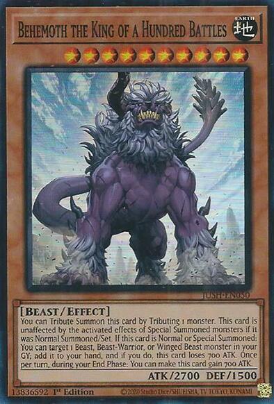 Behemoth the King of a Hundred Battles (Super Rare) (JUSH-EN050) (JUSH)