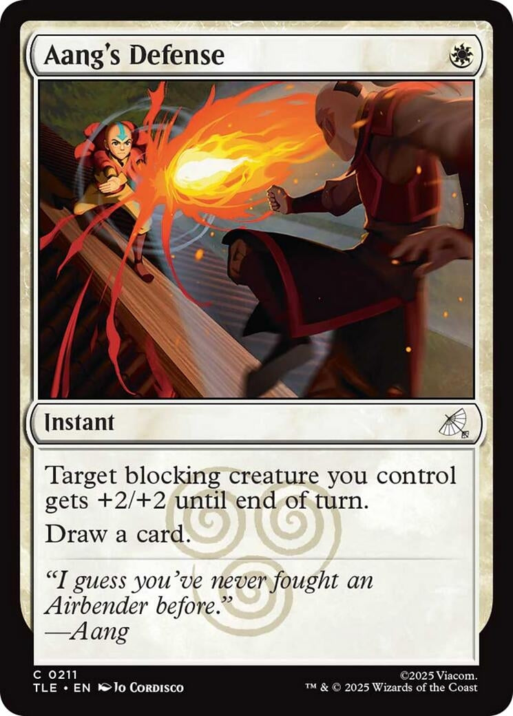 Image for Aang's Defense (0211) (211) (TLE) - Magic: The Gathering