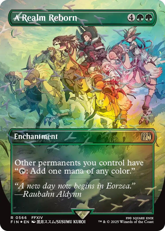 Image for A Realm Reborn (Borderless) (Chocobo Track Foil) (566) (FIN) - Magic: The Gathering