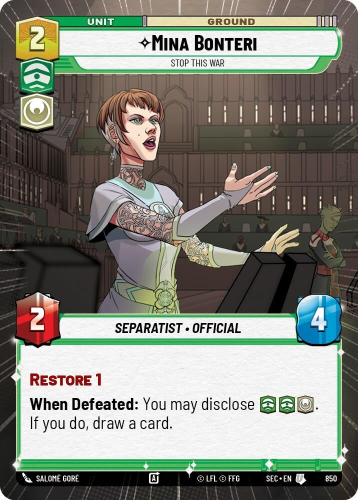Mina Bonteri - Stop This War (Hyperspace Foil) (850) (SEC)