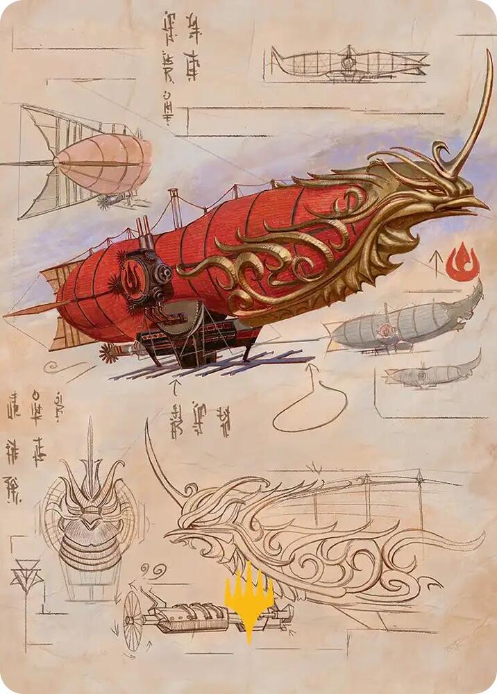 Phoenix Fleet Airship Art Card (Gold-Stamped Planeswalker Symbol) (35) (ASTLA)