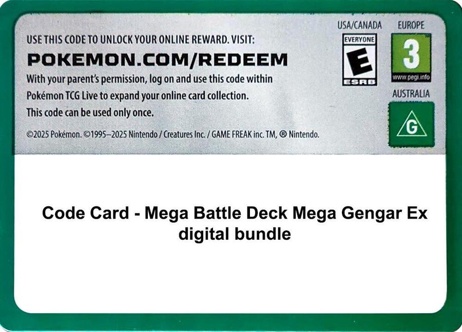 Code Card - Mega Battle Deck Mega Gengar Ex digital bundle (MCAP)