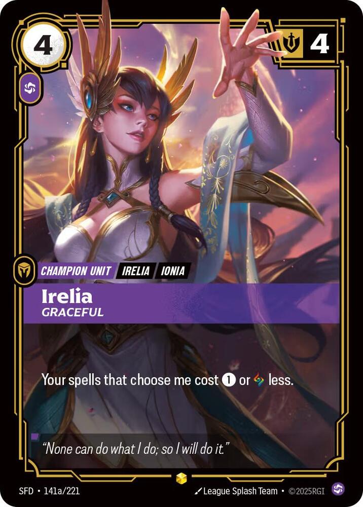 Irelia, Graceful (Alternate Art) (141a/221) (SFD)